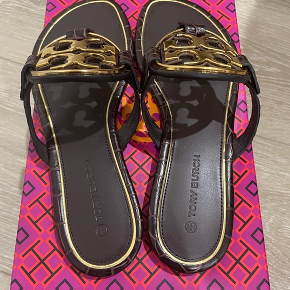 Tory Burch metal miller sandals coco bark dark brown - Picture 6 of 6